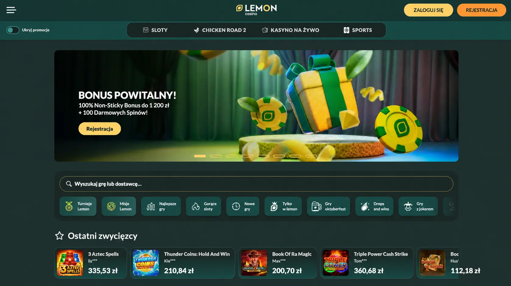 Lemon Casino: interfejs, katalog gier i działanie platformy